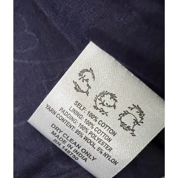 SEA New York Theodora Blue Paisley Quilted Cropped Jacket Size M Wool Blend - Picture 7 of 9